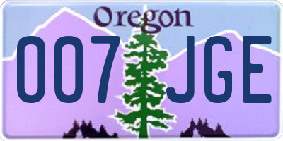 OR license plate 007JGE