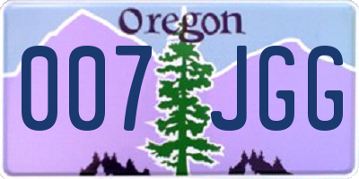 OR license plate 007JGG