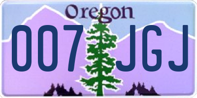OR license plate 007JGJ