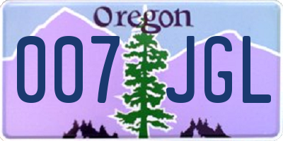 OR license plate 007JGL