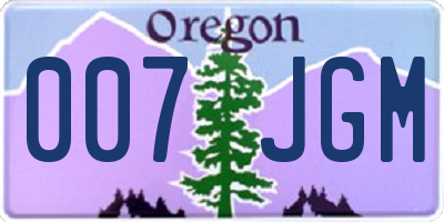 OR license plate 007JGM