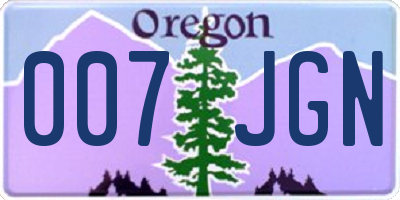OR license plate 007JGN