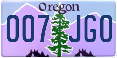 OR license plate 007JGO