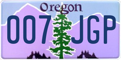 OR license plate 007JGP