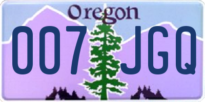 OR license plate 007JGQ