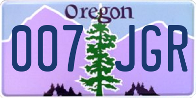 OR license plate 007JGR