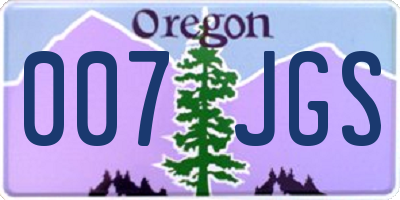 OR license plate 007JGS