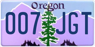 OR license plate 007JGT