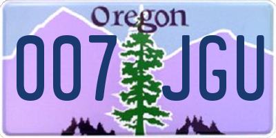 OR license plate 007JGU