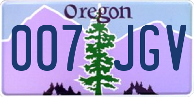 OR license plate 007JGV