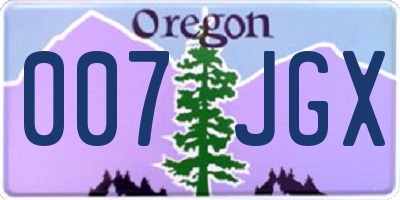 OR license plate 007JGX