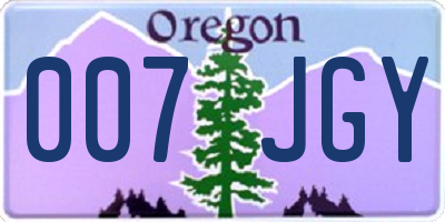 OR license plate 007JGY