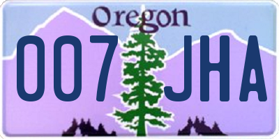 OR license plate 007JHA