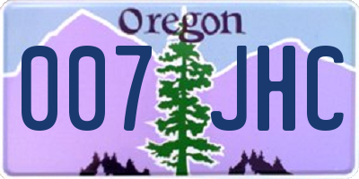 OR license plate 007JHC
