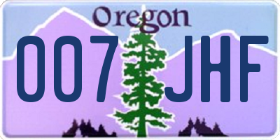 OR license plate 007JHF