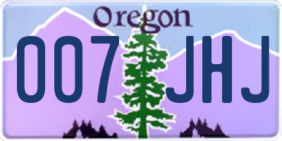 OR license plate 007JHJ