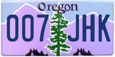 OR license plate 007JHK