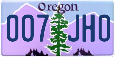 OR license plate 007JHO