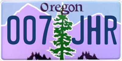 OR license plate 007JHR