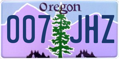 OR license plate 007JHZ