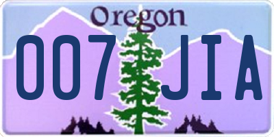 OR license plate 007JIA
