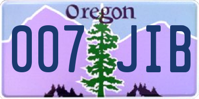OR license plate 007JIB