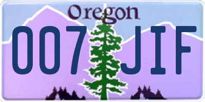OR license plate 007JIF