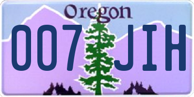 OR license plate 007JIH