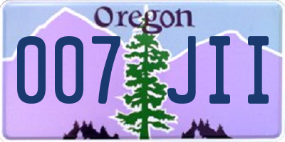 OR license plate 007JII