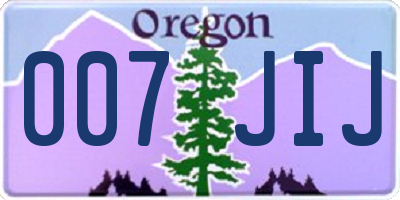 OR license plate 007JIJ