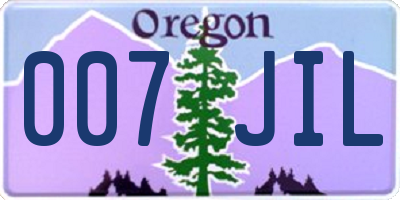 OR license plate 007JIL