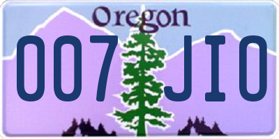 OR license plate 007JIO