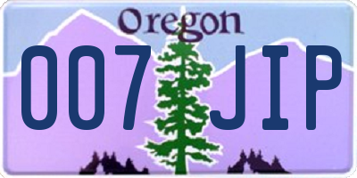 OR license plate 007JIP