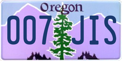 OR license plate 007JIS