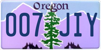 OR license plate 007JIY