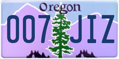 OR license plate 007JIZ