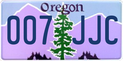 OR license plate 007JJC