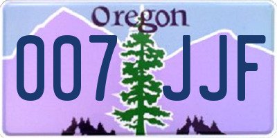 OR license plate 007JJF