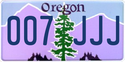 OR license plate 007JJJ