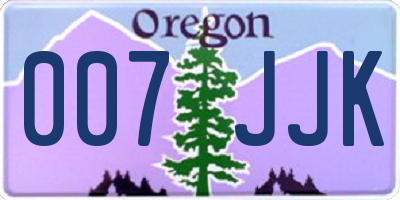 OR license plate 007JJK