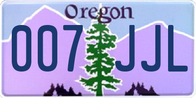 OR license plate 007JJL