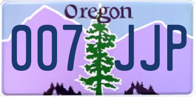 OR license plate 007JJP