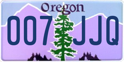 OR license plate 007JJQ