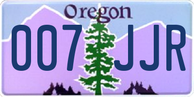 OR license plate 007JJR