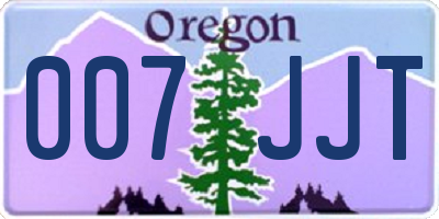 OR license plate 007JJT