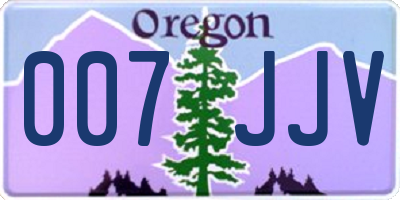 OR license plate 007JJV