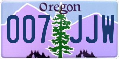 OR license plate 007JJW