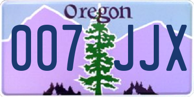 OR license plate 007JJX