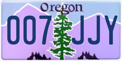 OR license plate 007JJY