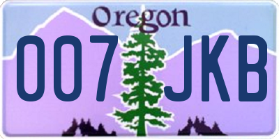 OR license plate 007JKB